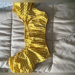 Yellow off the shoulder crop top
